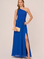 Adrianna Papell One Shoulder Chiffon Gown - Image 3 of 7