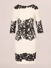 Adrianna Papell Scroll Lace Short White Dress - Image 5 of 7