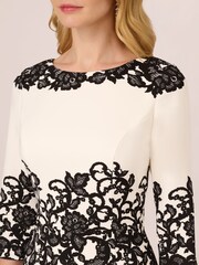Adrianna Papell Scroll Lace Short White Dress - Image 6 of 7
