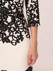 Adrianna Papell Scroll Lace Short White Dress - Image 7 of 7