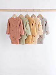 Multi 100% Cotton Baby Bodysuits 5 Pack - Image 2 of 13