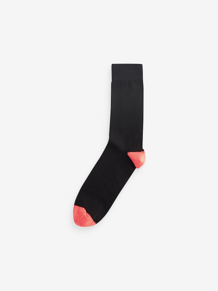 Black Multi Stripe 7 Pack Men's Cotton Rich Socks - Image 4 of 9