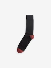 Svart Multi Randig - 7 Pack - Herr bomullsrika svarta strumpor - Bild 6 av 9
