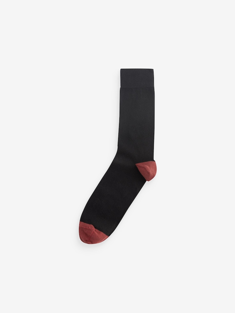 Black Multi Stripe 7 Pack Men's Cotton Rich Socks - Image 6 of 9