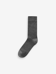 Black/Grey Pattern 7 Pack Mens Cotton Rich Black Socks - Image 3 of 9