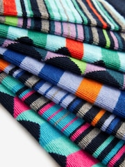 Bright Geo/Stripe Pattern Socks 8 Pack - Image 10 of 10
