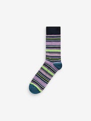 Bright Geo/Stripe Pattern Socks 8 Pack - Image 3 of 10