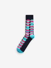 Bright Geo/Stripe Pattern Socks 8 Pack - Image 8 of 10