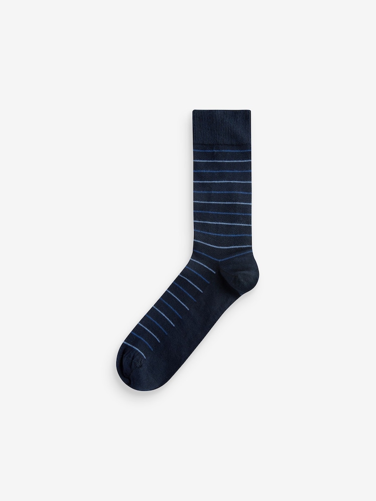 Mixed Blue Pattern Smart Socks 5 Pack - Image 2 of 6