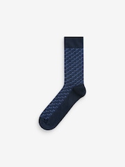 Mixed Blue Pattern Smart Socks 5 Pack - Image 3 of 6