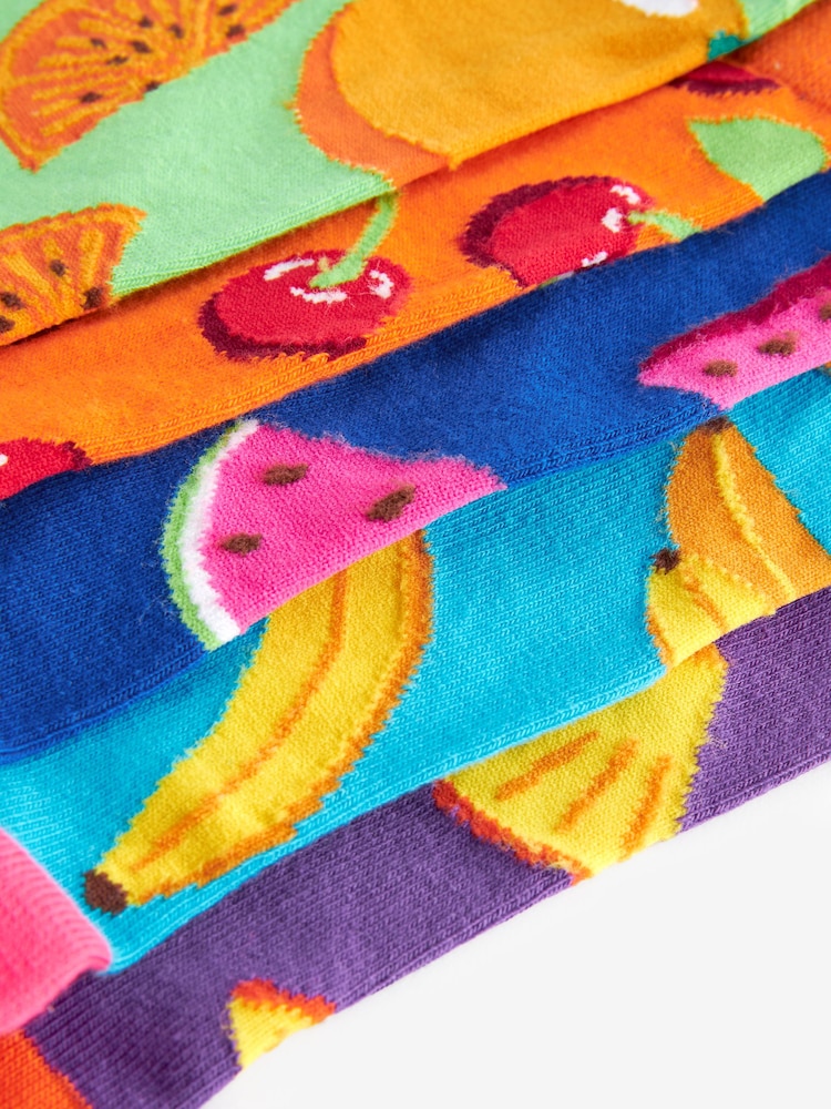 Bright Fruit Fun Pattern Socks 5 Pack - Image 7 of 7 Bright Fruit Fun Pattern Socks 5 Pack - Image 7 of 7