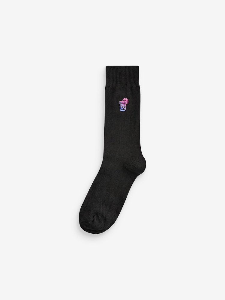 Black Ombre Drinks - Standard - Lot de 5 paires de chaussettes brodées - Image 5 of 7
