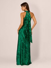 Adrianna by Adrianna Papell Green Halter Mermaid Gown - Image 2 of 7