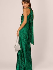 Adrianna by Adrianna Papell Green Halter Mermaid Gown - Image 3 of 7