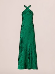 Adrianna by Adrianna Papell Green Halter Mermaid Gown - Image 4 of 7