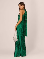Adrianna by Adrianna Papell Green Halter Mermaid Gown - Image 5 of 7