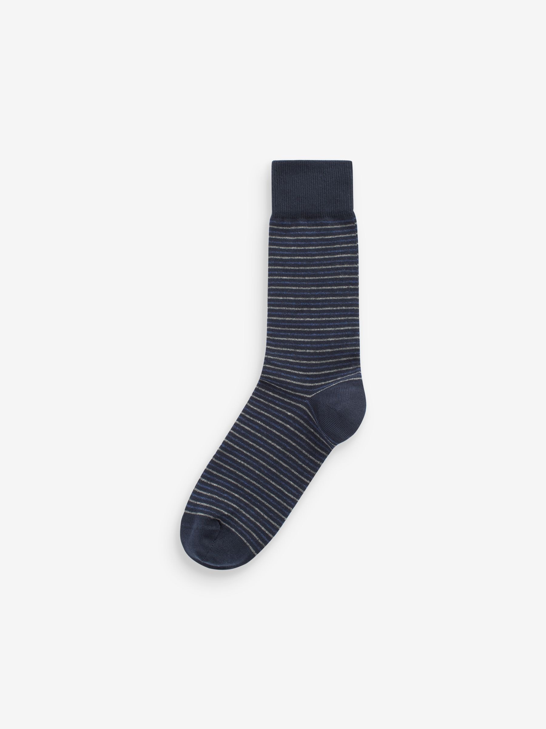 Buy Navy Blue/Grey Pattern 7 Pack Mens Cotton Rich Socks from Next USA