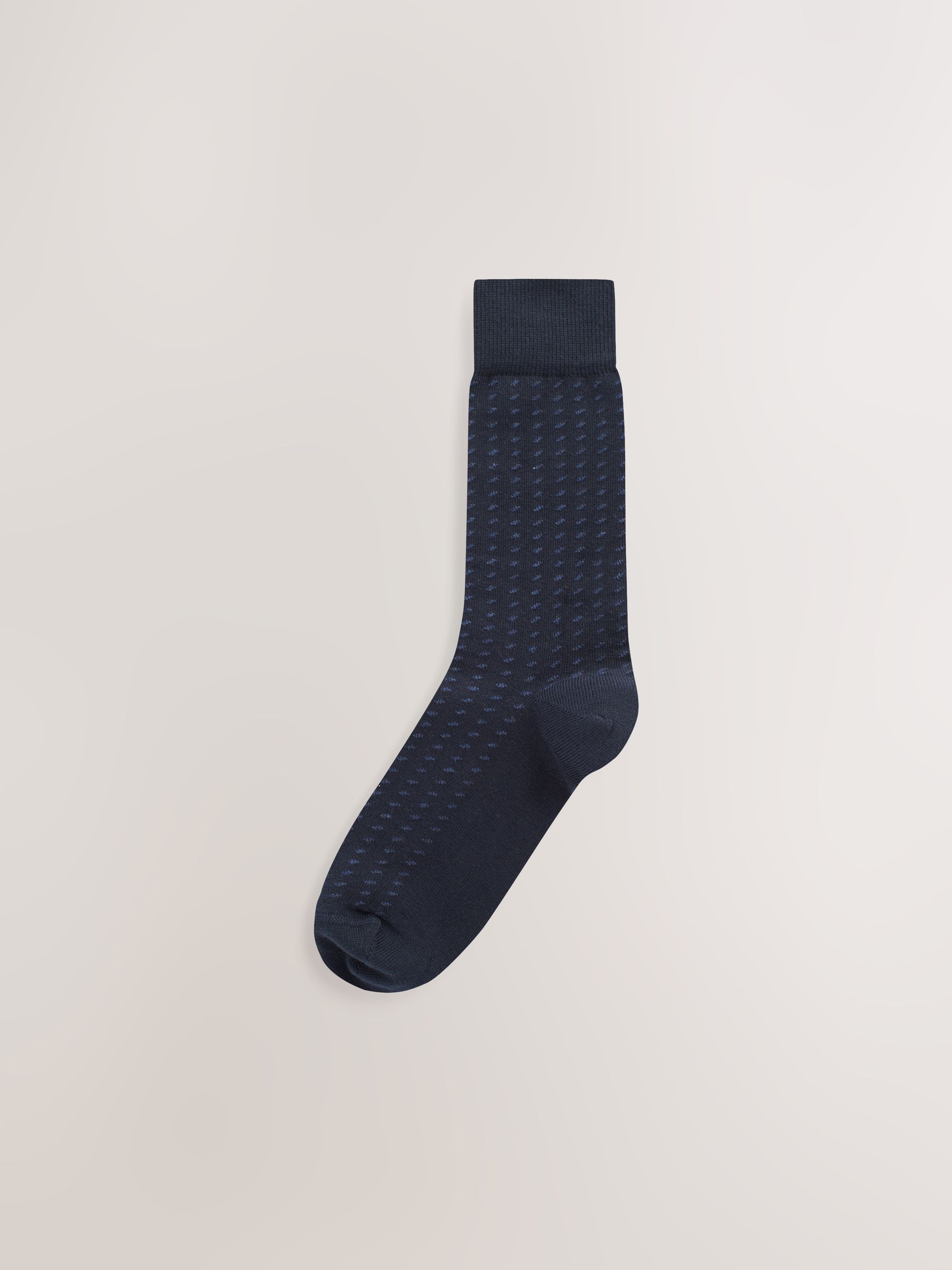 Buy Navy Blue/Grey Pattern Essential Cotton Rich Socks 7 Pack from