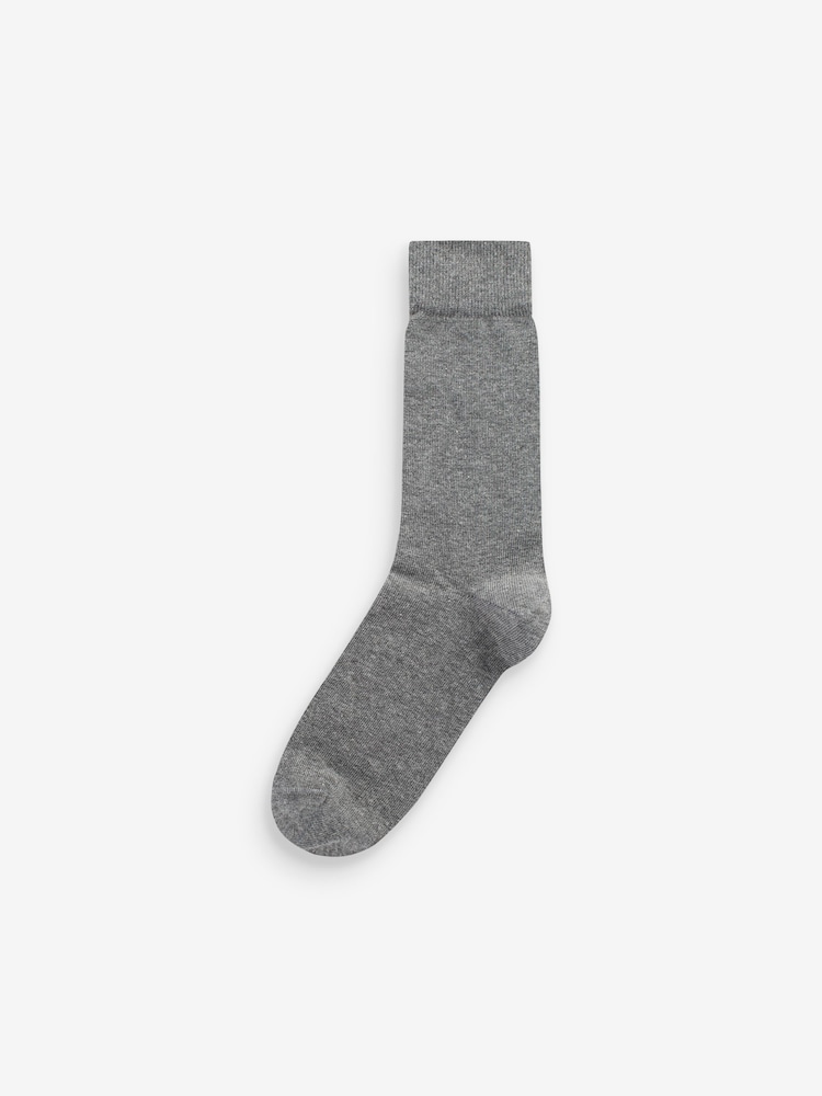 Navy Blue/Grey Pattern 7 Pack Men's Cotton Rich Socks - Image 6 of 9