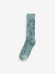 Blue/Green Japanese Fun Pattern Socks 5 Pack - Image 3 of 7