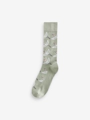 Blue/Green Japanese Fun Pattern Socks 5 Pack - Image 5 of 7