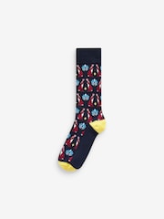 Blue/Green Animal Fun Pattern Socks 5 Pack - Image 2 of 6