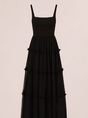 Adrianna by Adrianna Papell Knit And Mesh Black Dress - Image 6 of 7