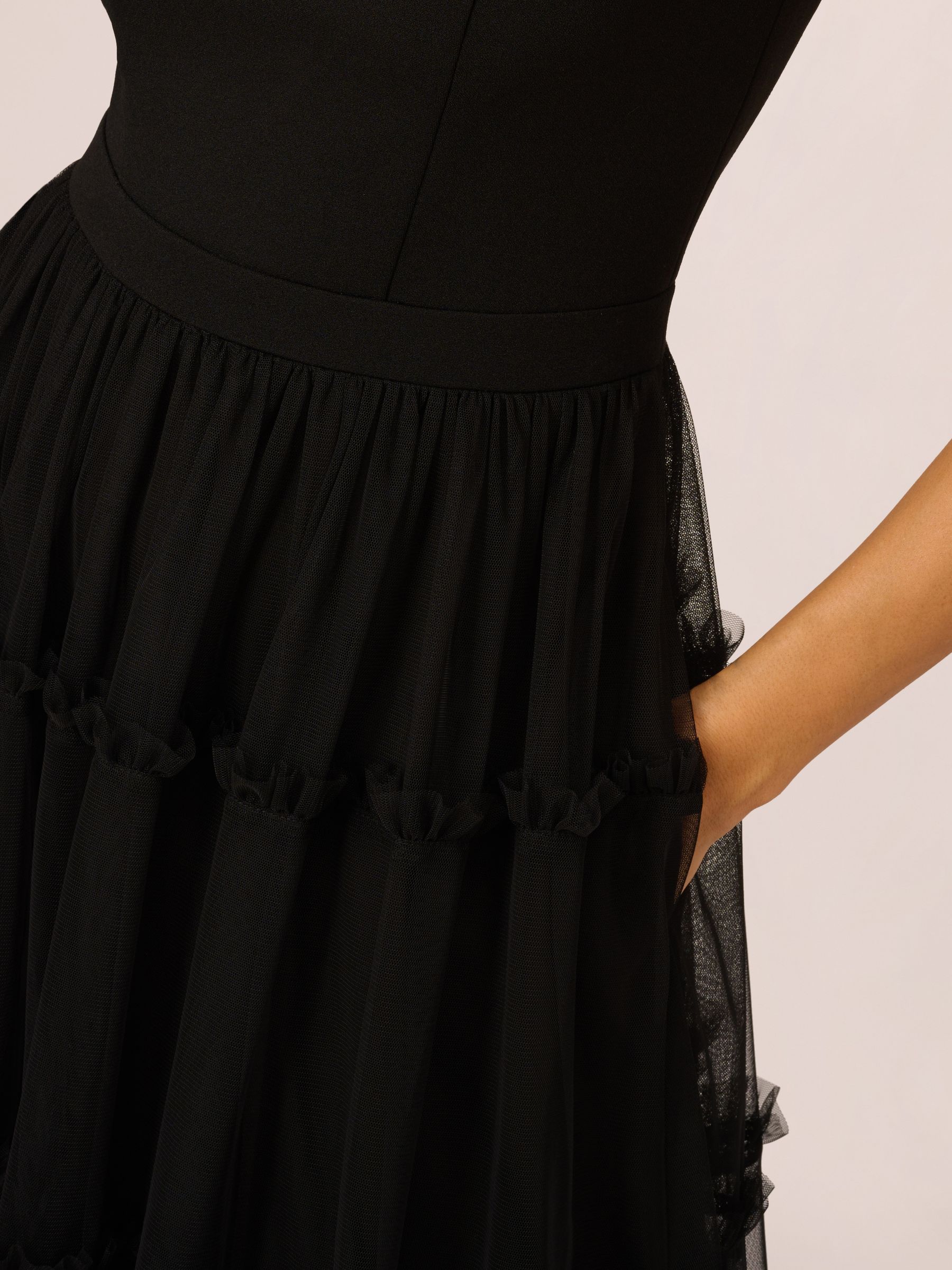 Buy Adrianna by Adrianna Papell Knit And Mesh Black Dress