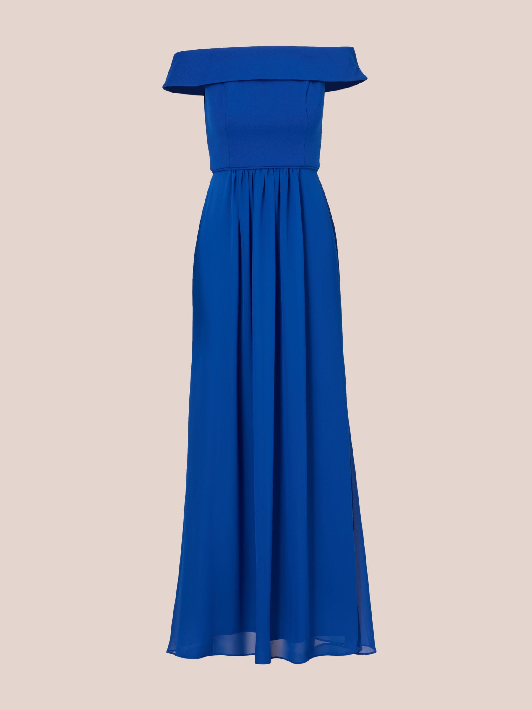Buy Adrianna Papell Blue Crepe Chiffon Gown from Next Poland