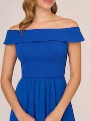 Adrianna Papell Blue Crepe Chiffon Gown - Image 7 of 7