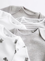 Grau/weiß - Baby-Bodys mit Bärenmotiven im 5er-Pack - Bild 12 von 13