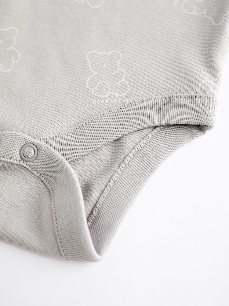 Grau/weiß - Baby-Bodys mit Bärenmotiven im 5er-Pack - Bild 13 von 13