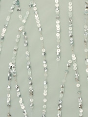 Adrianna Papell Green Long Beaded Dress - Image 12 of 15