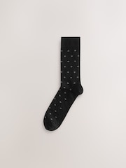 Black/Light Grey Pattern Smart Socks 5 Pack - Image 2 of 9