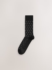 Black/Light Grey Pattern Smart Socks 5 Pack - Image 3 of 9