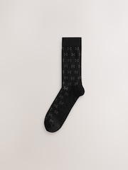 Black/Light Grey Pattern Smart Socks 5 Pack - Image 5 of 9