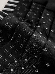 Black/Light Grey Pattern Smart Socks 5 Pack - Image 9 of 9