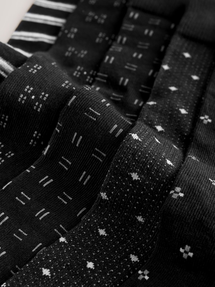 Black/Light Grey Pattern Smart Socks 5 Pack - Image 9 of 9