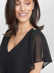Gina Bacconi Rebecca Midi Tiered Dress With Shoulder Trim - Image 4 of 5