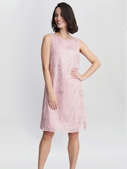 Gina Bacconi Kleid mit Folien-Blumenmuster und Chiffon-Cape, Rosa - Bild 4 von 6
