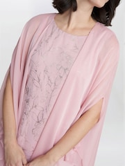 Gina Bacconi Kleid mit Folien-Blumenmuster und Chiffon-Cape, Rosa - Bild 5 von 6