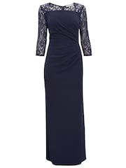 Gina Bacconi Blue Una Maxi Dress With Lace Sleeves - Image 5 of 5
