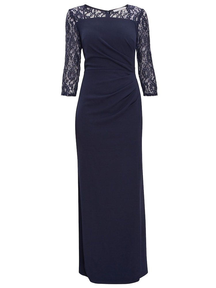 Gina Bacconi Blue Una Maxi Dress With Lace Sleeves - Image 5 of 5