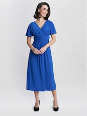 Gina Bacconi Blue Frieda Jersey Print Dress - Image 1 of 5