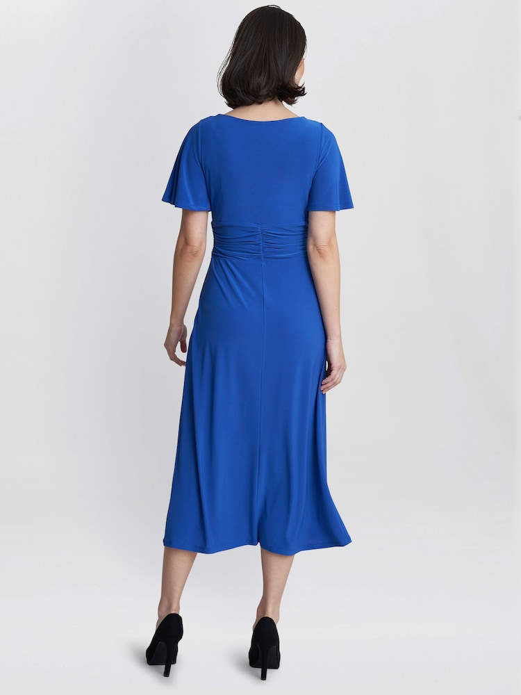 Gina Bacconi Blue Frieda Jersey Print Dress - Image 2 of 5