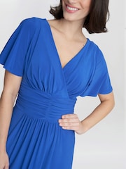 Gina Bacconi Blue Frieda Jersey Print Dress - Image 4 of 5