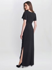 Gina Bacconi Betsy Maxi Black Dress With Keyhole Neck - Image 2 of 6