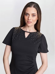Gina Bacconi Betsy Maxi Black Dress With Keyhole Neck - Image 4 of 6
