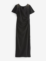 Gina Bacconi Betsy Maxi Black Dress With Keyhole Neck - Image 6 of 6