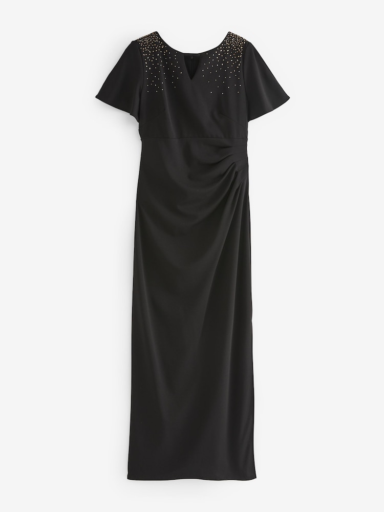 Gina Bacconi Betsy Maxi Black Dress With Keyhole Neck - Image 6 of 6
